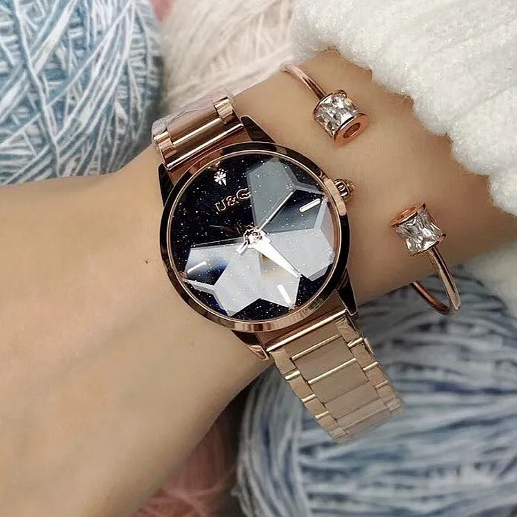 Starry Chassis Stainless Steel Strap Women‘s Watch