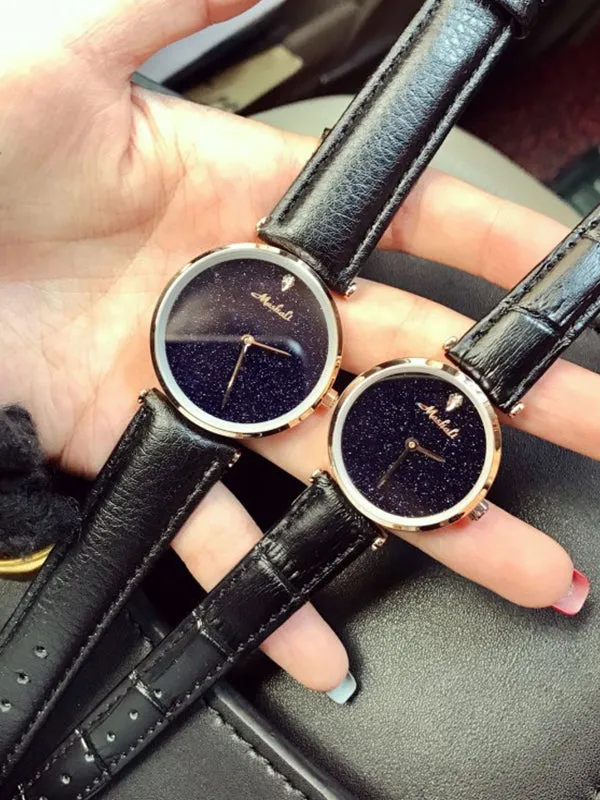 Starry Sky Leather Belt Women's Watch