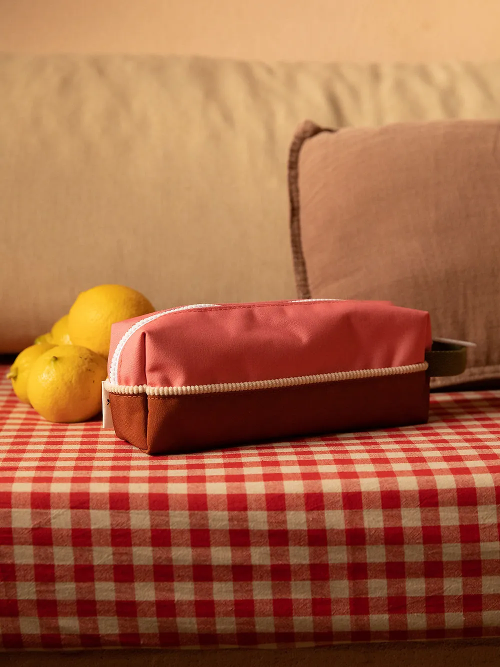 Sticky Lemon Farmhouse Pencil Case, Flower Pink/Willow Brown