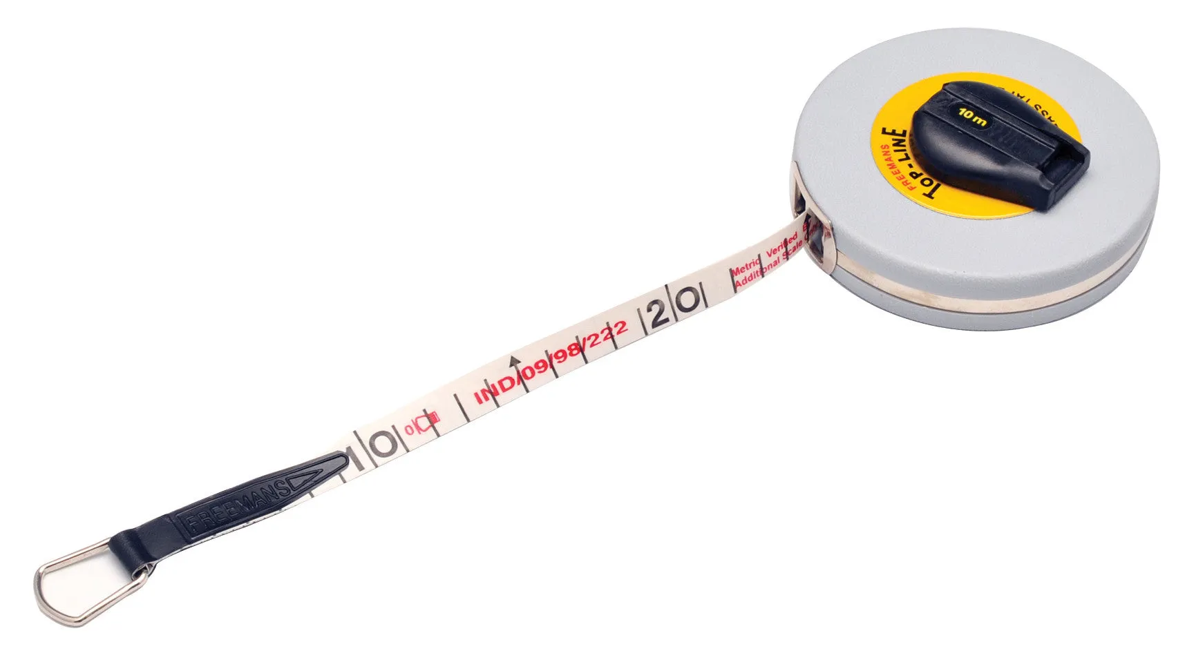 Tape Measure, 10 Meters - Fiberglass, PVC Covering - Winding Handle - Eisco Labs