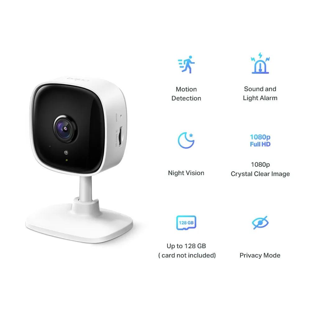 Tapo C100 - Network Surveillance Camera - Colour (Day&Night) - 1080P - Fixed Focal - Audio - Wireless - Wi-Fi - H.264 -