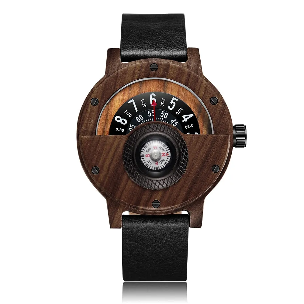 TEEK - Wood Compass Turn Mens Watch