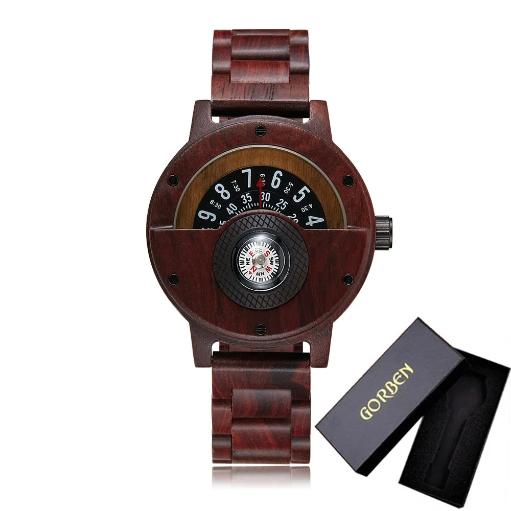 TEEK - Wood Compass Turn Mens Watch