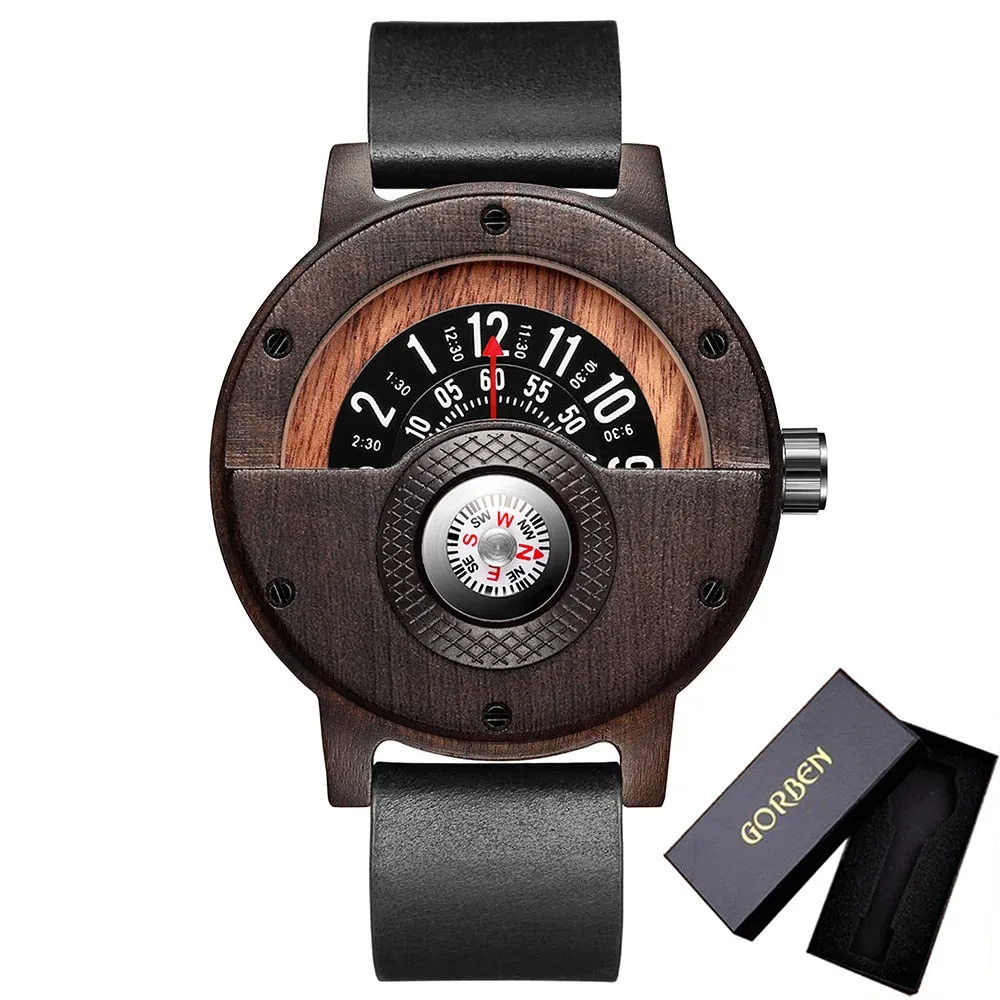 TEEK - Wood Compass Turn Mens Watch