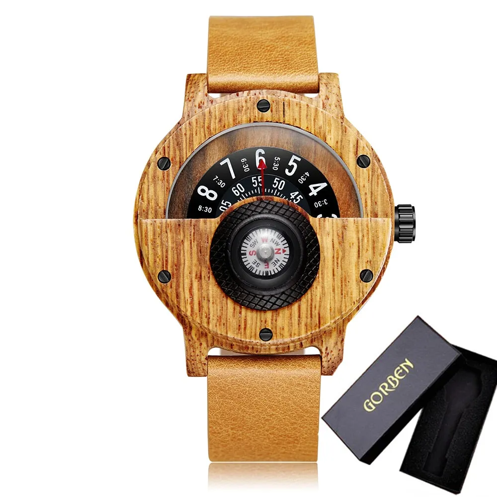 TEEK - Wood Compass Turn Mens Watch