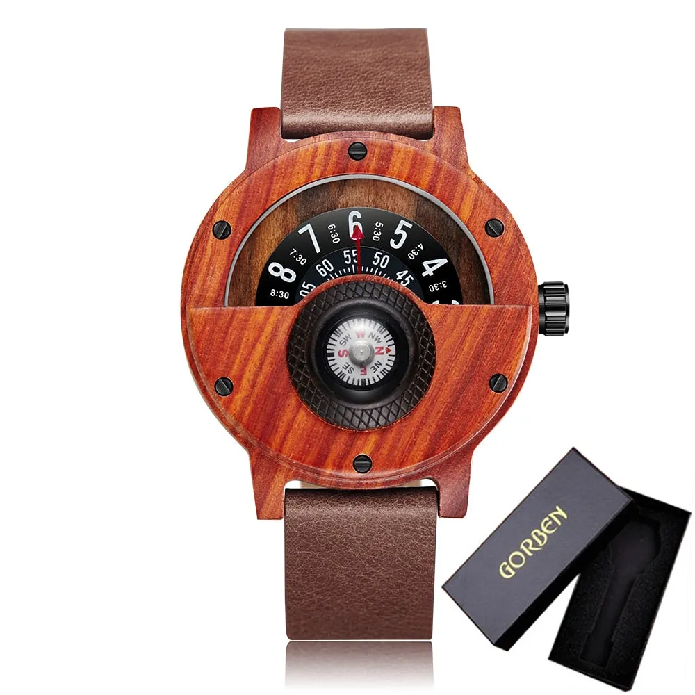 TEEK - Wood Compass Turn Mens Watch