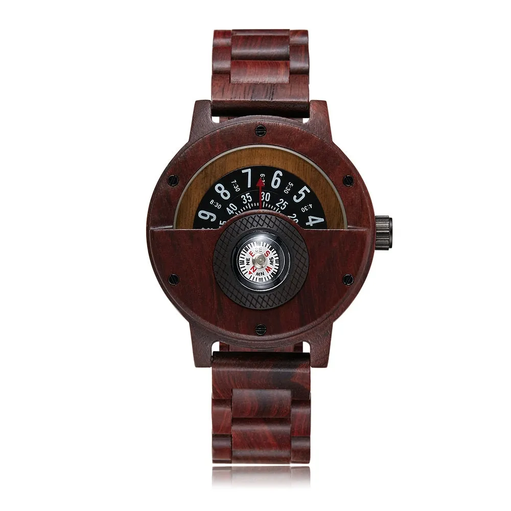 TEEK - Wood Compass Turn Mens Watch