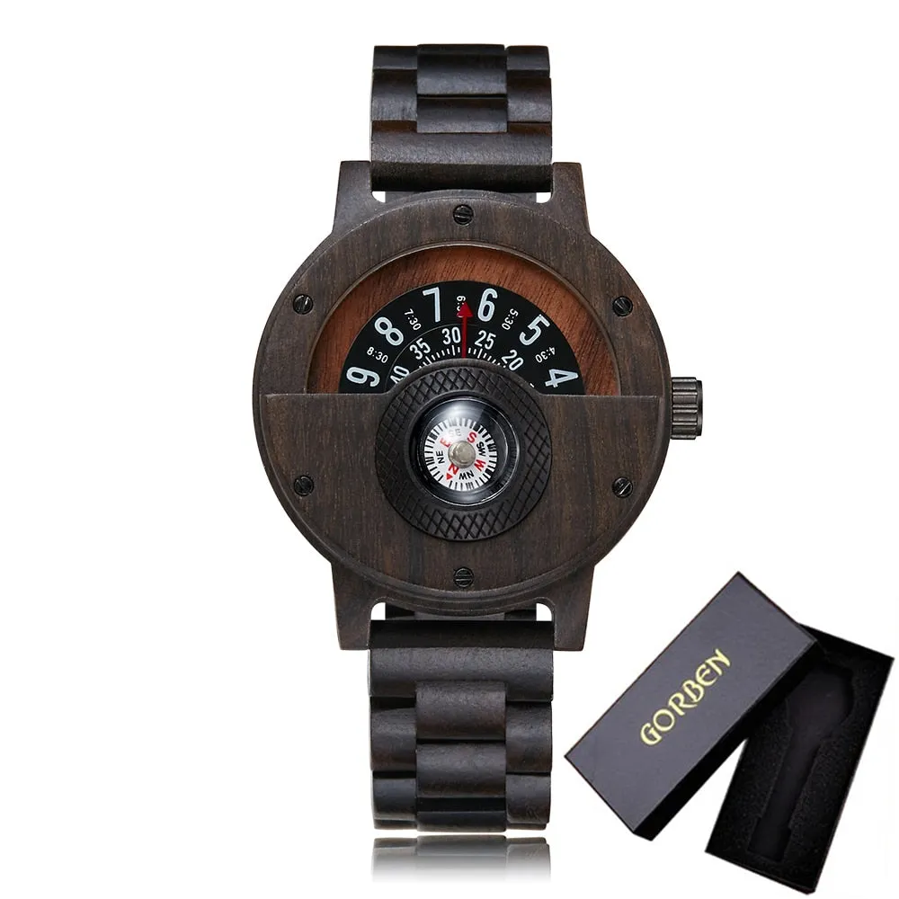 TEEK - Wood Compass Turn Mens Watch