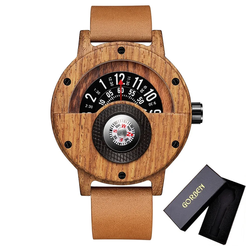 TEEK - Wood Compass Turn Mens Watch