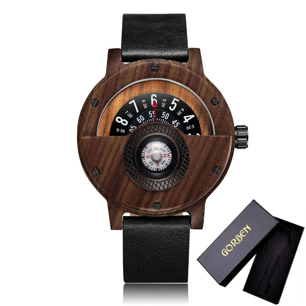 TEEK - Wood Compass Turn Mens Watch