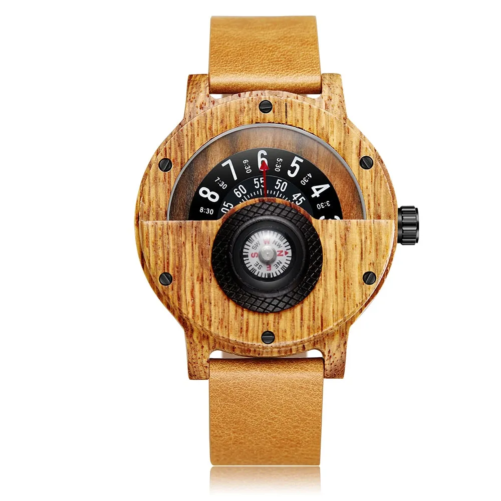 TEEK - Wood Compass Turn Mens Watch