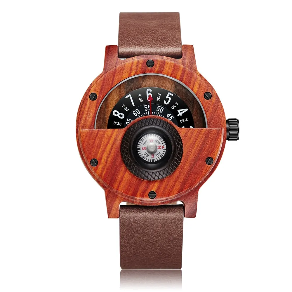 TEEK - Wood Compass Turn Mens Watch