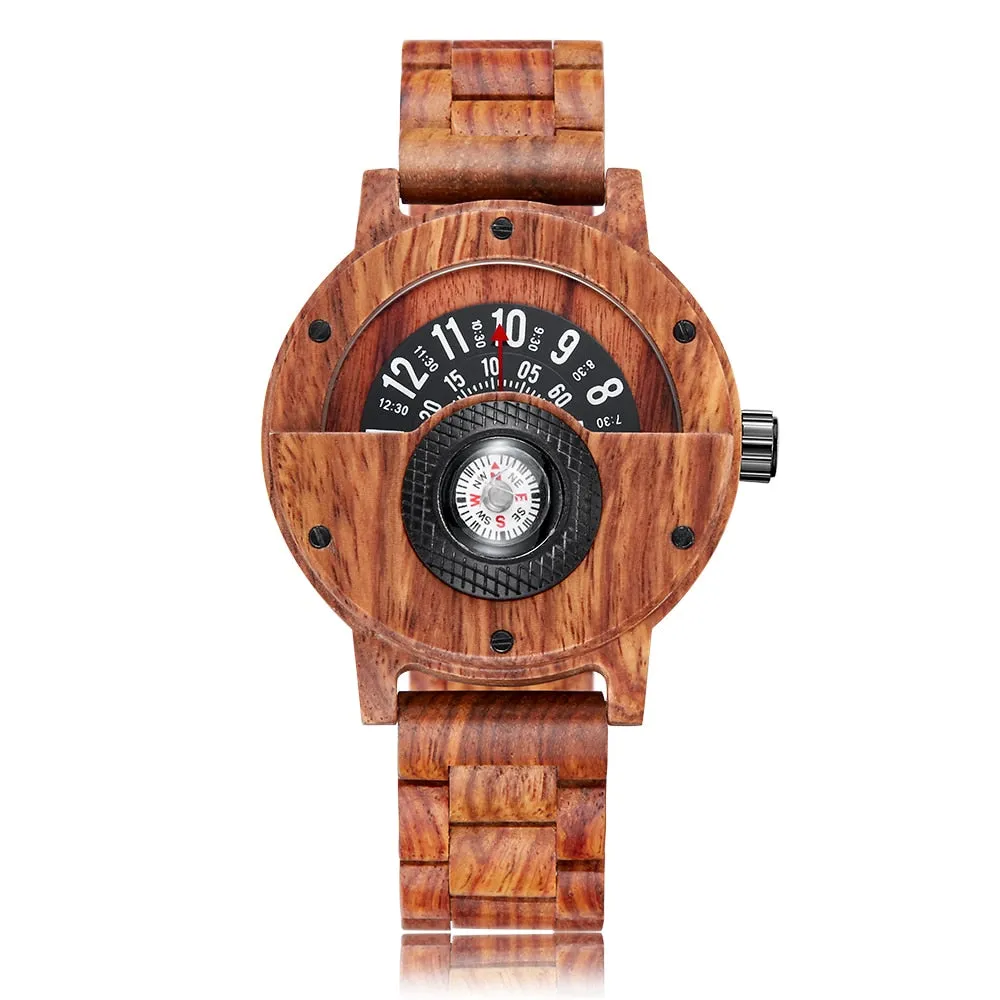 TEEK - Wood Compass Turn Mens Watch