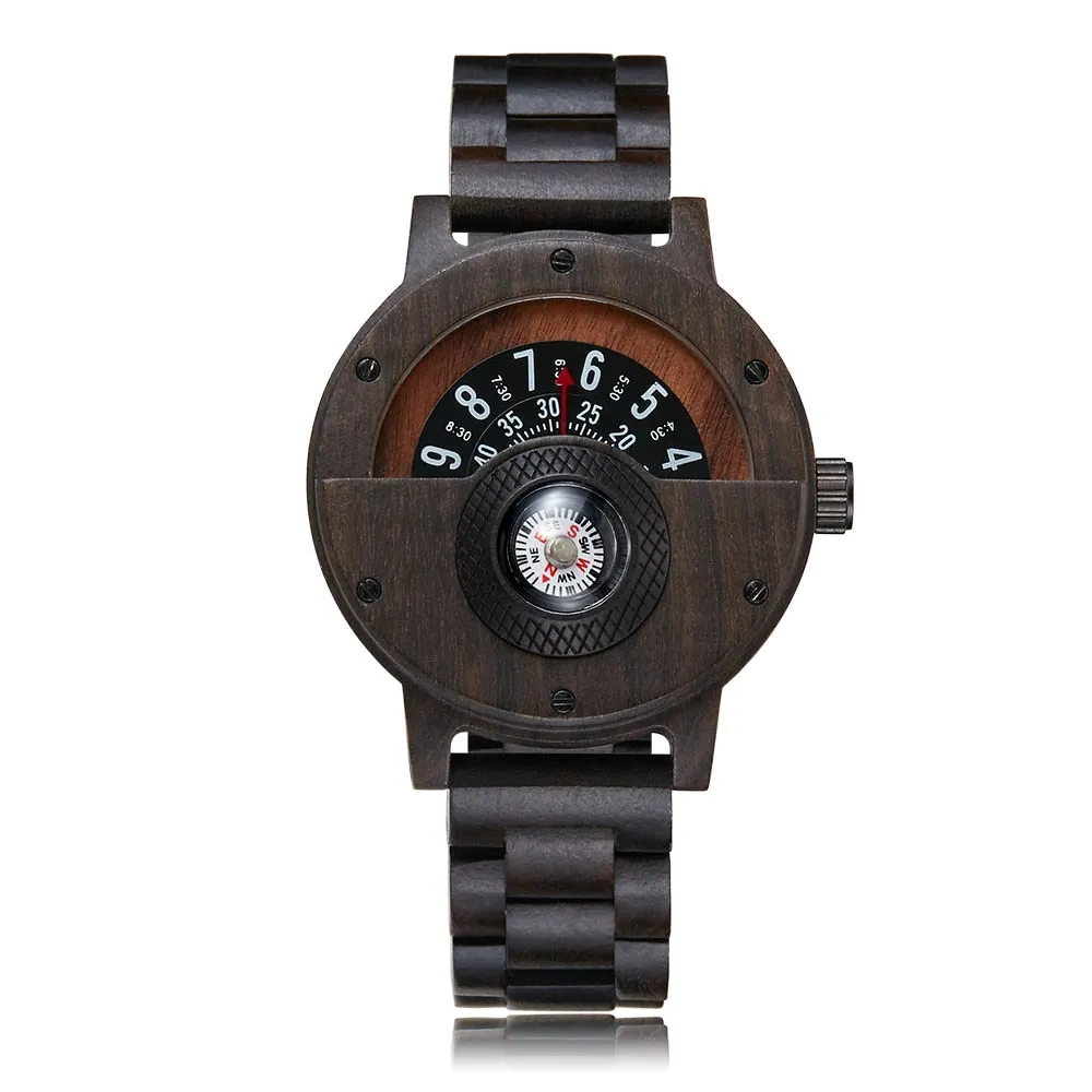 TEEK - Wood Compass Turn Mens Watch