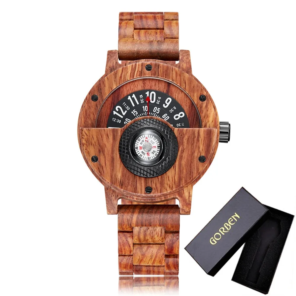 TEEK - Wood Compass Turn Mens Watch