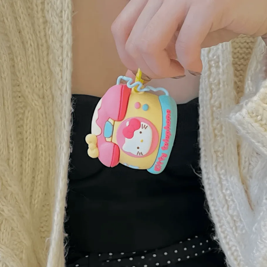 Telephone Kitty AirPods Earphone Case With Chain