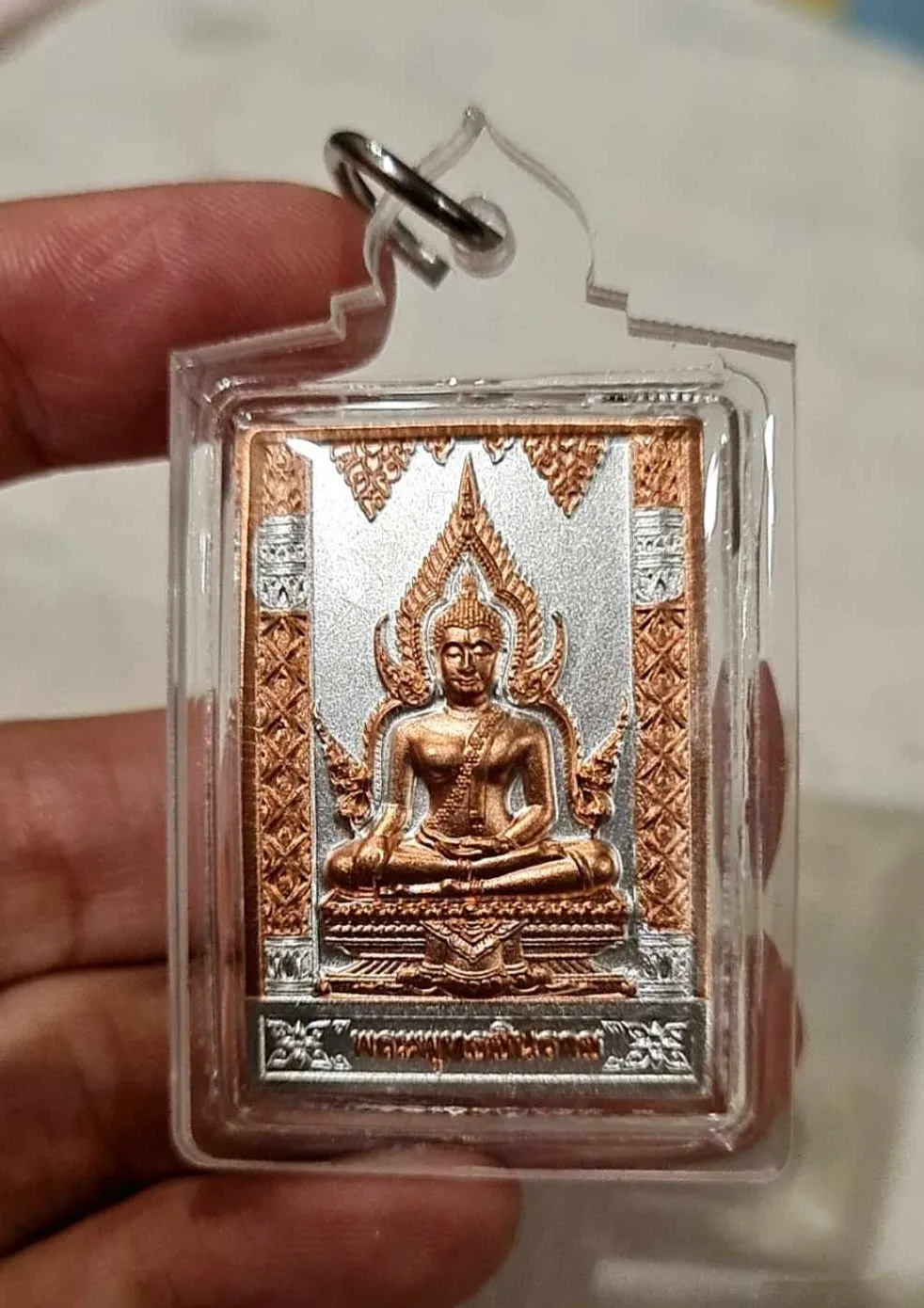 Thai amulet Phra Putta Chinnaraj Lp Phat Wealth Protection Lucky Buddha Charm Grant Wishes Waterproof case