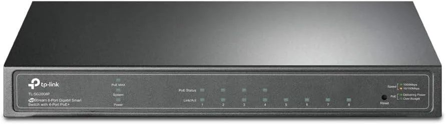 TP-Link JetStream 8-Port Gigabit Smart Switch with 4-Port PoE , Integrated into Omada SDN, L2/L3/L4 QoS and IGMP snooping (SG2008P)