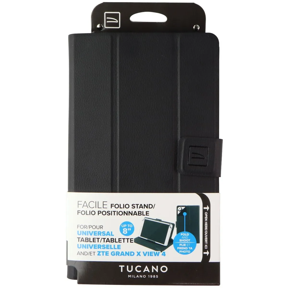 Tucano Universal Facile Folio Stand for Up to 8-inch Tablets - Black