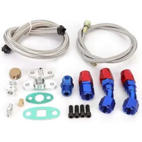 Turbo Charger Oil Drain Return Line Oil Feed Complete Kit Fit for T3 T4 GT35 T70 T66