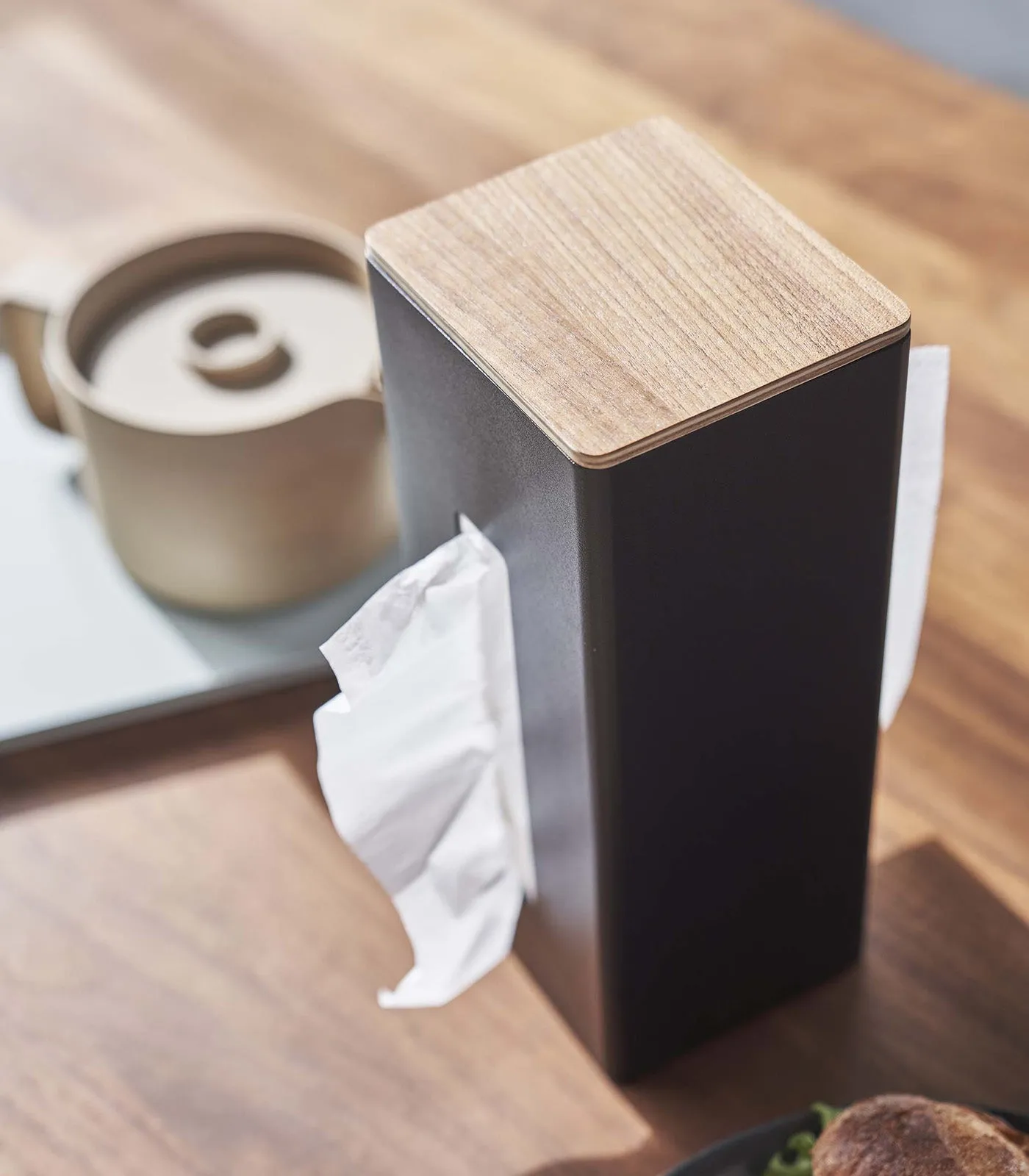 Two-Sided Tissue Case - Steel   Wood