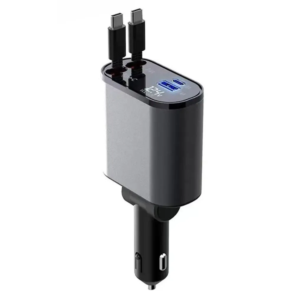 Ultimate 4 IN 1 Retraceable Car Charger - Cigarette Lighter