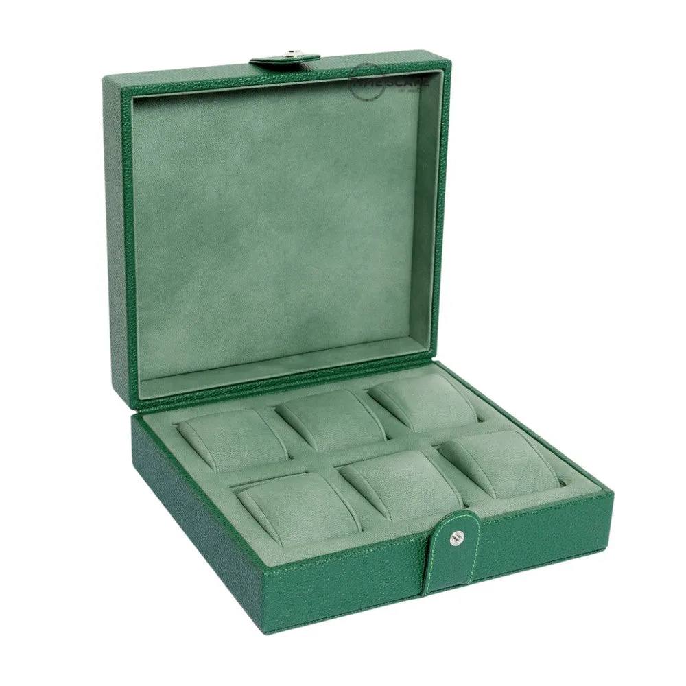 UNDERWOOD (LONDON) - 6-Unit Leather Watch Box | UN210/GRN