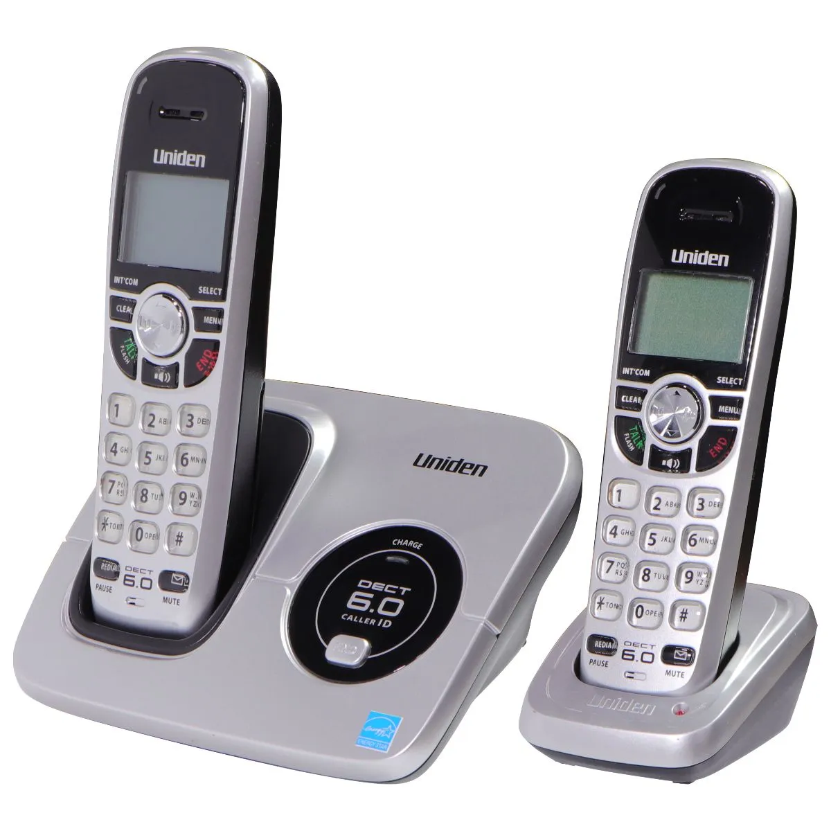 Uniden DECT 6.0 Silver Cordless Phone with Caller ID and Two Handsets (DECT1560-2)