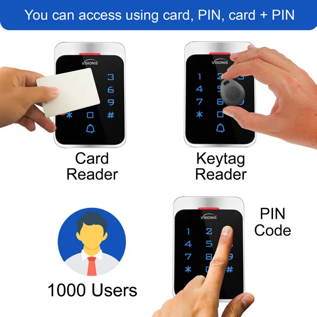 Visionis VIS-3022 - Access Control Outdoor Weatherproof Metal Housing Anti Vandal Digital Touch Keypad   Reader Standalone and Wiegand 125khz