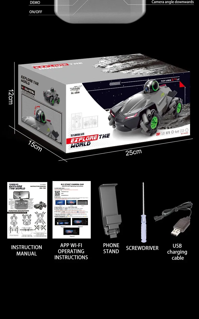 Vortex V360 – FPV HD Camera Stunt RC Car