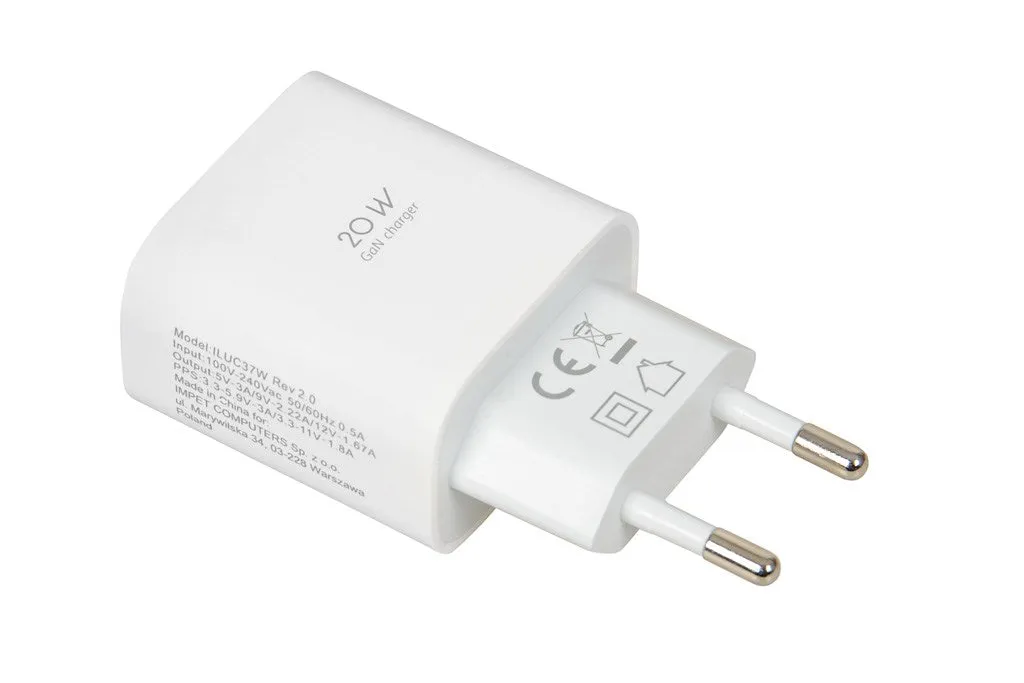 Wall Charger Ibox C-37 Gan Pd20w, White