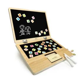 Whiz Kid Wooden Magnetic Chalkboard Laptop - By Wishwood