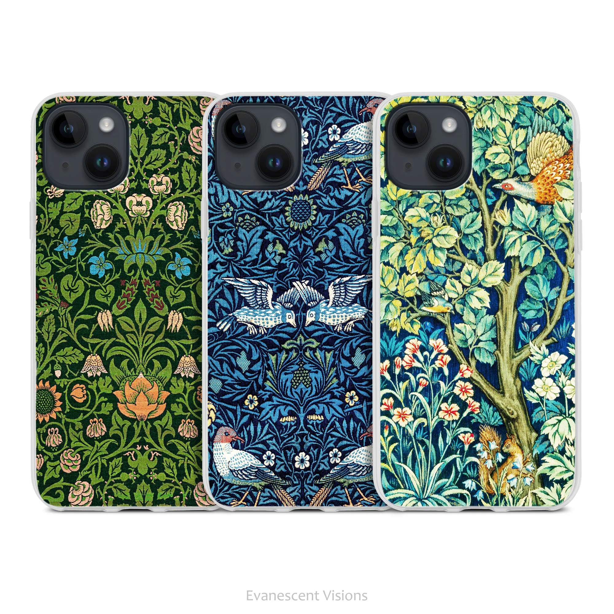 William Morris Art Phone Cases for iPhone 16, 15, 14, 13, 12, 10, SE2020