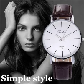 Women Watch Fashion Dalas Brand Quartz Leather Strap Clock Wristwatch Relojes Feminino Vintage Simple Design Casual Major Watch