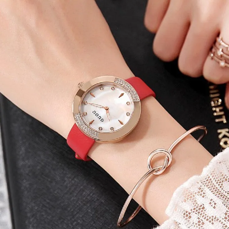 Women's Watch Round Dial Ultra-thin leather Strap simple watch